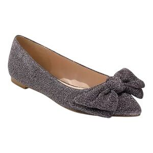 Jack Rogers Textured Gray Bow Flats Size 6.5